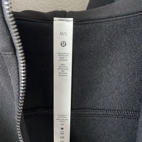NWT Lululemon Scuba Oversized 1/2 Zip Hoodie Black Size M/L - Picture 5 of 11